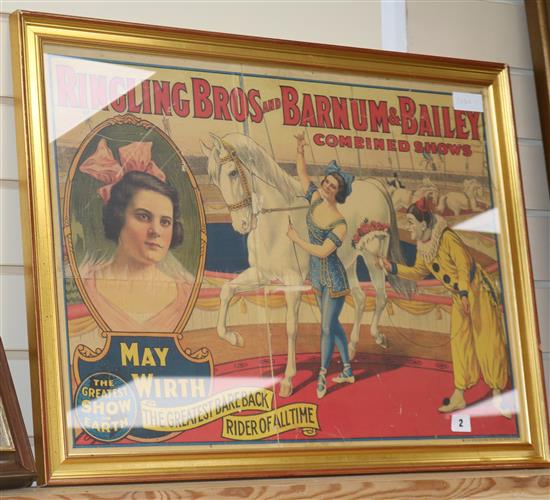 A Ringling Bros & Barnum and Bailey Circus Poster width 67cm height 48cm